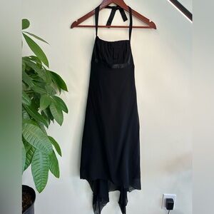 BCBG Maxazria Black Halter Strappy Dress